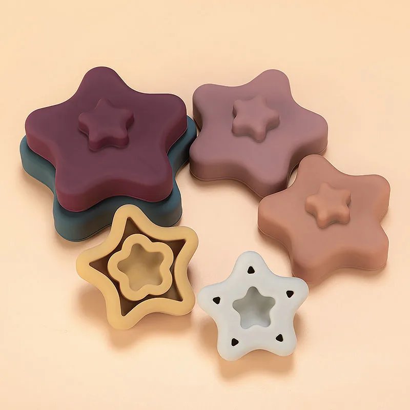 Baby's 2 in 1 Teether and Building Blocks Toy