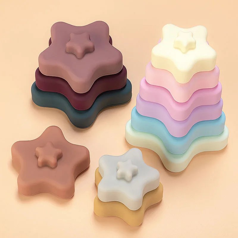 Baby's 2 in 1 Teether and Building Blocks Toy