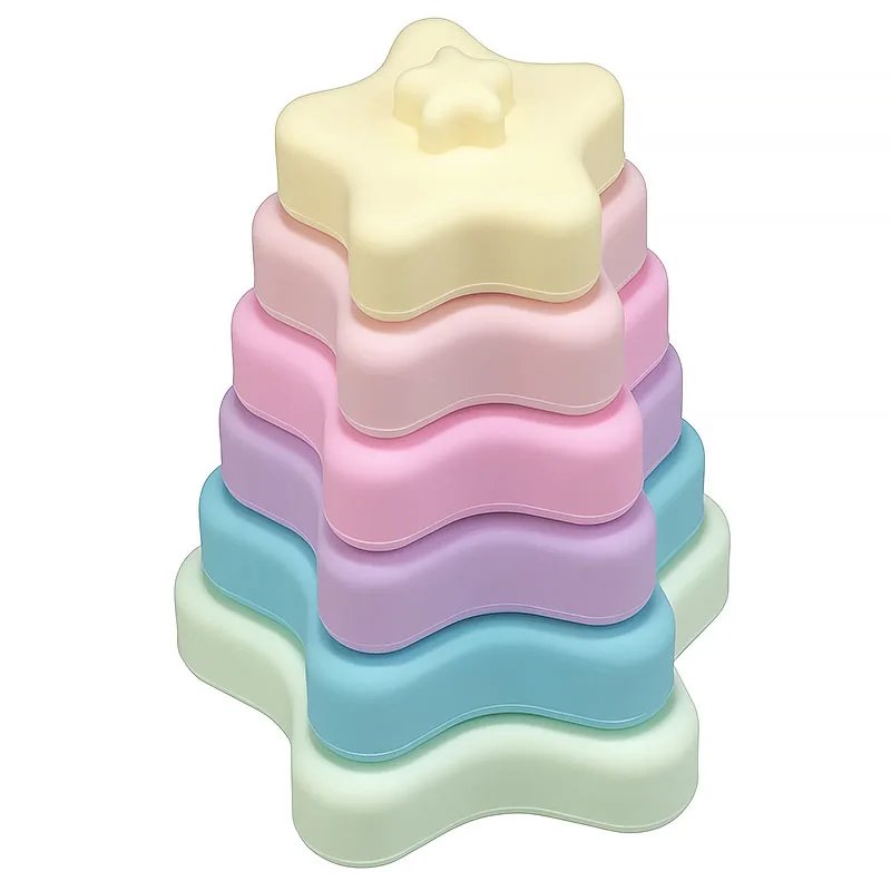 Baby's 2 in 1 Teether and Building Blocks Toy