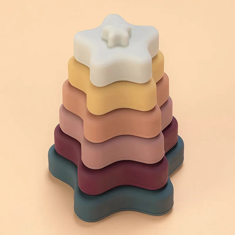 Baby's 2 in 1 Teether and Building Blocks Toy
