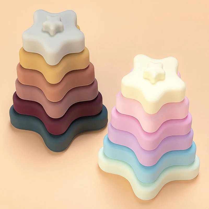 Baby's 2 in 1 Teether and Building Blocks Toy