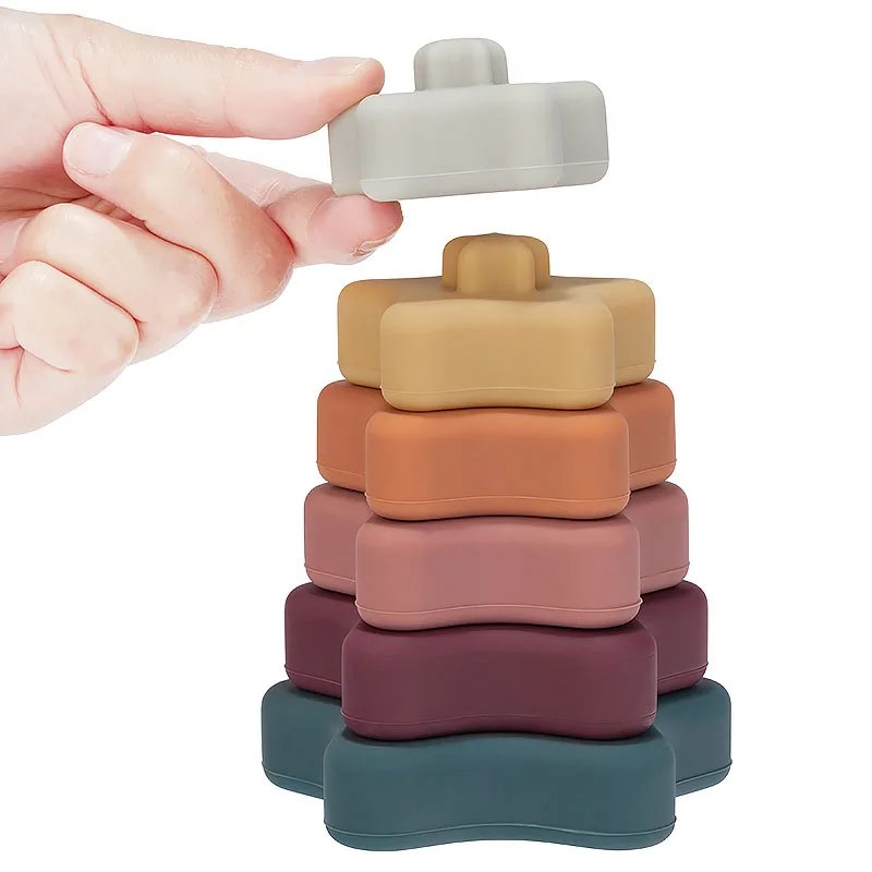 Baby's 2 in 1 Teether and Building Blocks Toy