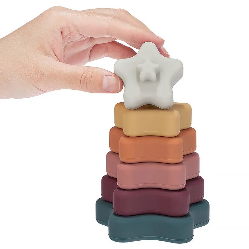 Baby's 2 in 1 Teether and Building Blocks Toy
