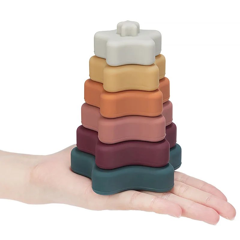 Baby's 2 in 1 Teether and Building Blocks Toy