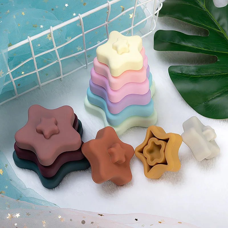 Baby's 2 in 1 Teether and Building Blocks Toy