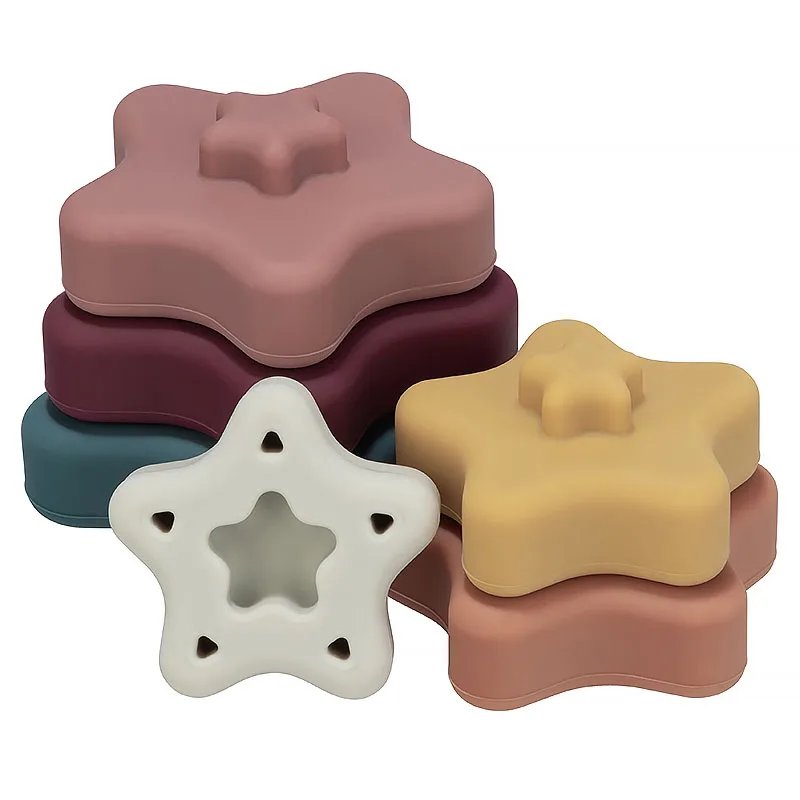 Baby's 2 in 1 Teether and Building Blocks Toy