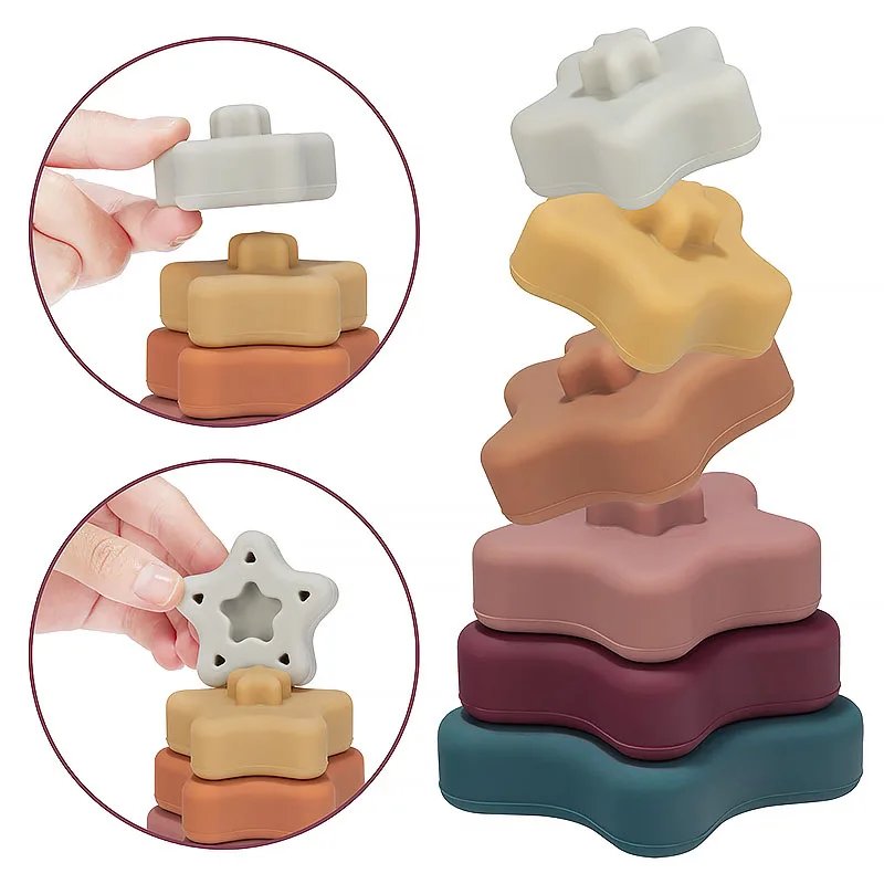 Baby's 2 in 1 Teether and Building Blocks Toy