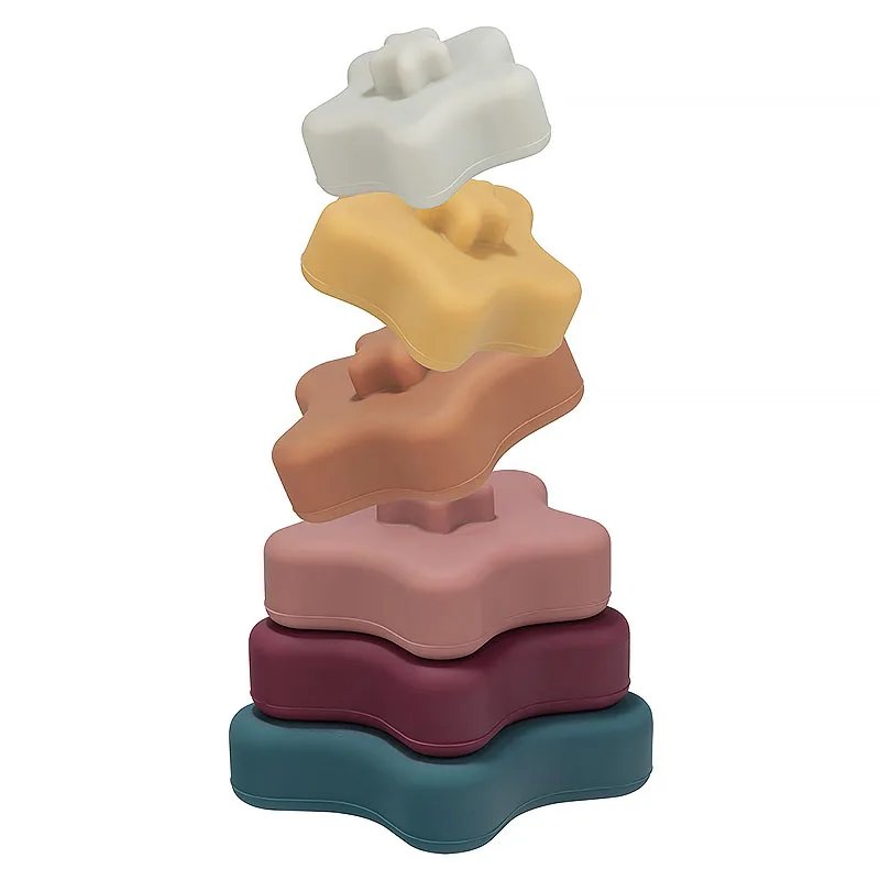 Baby's 2 in 1 Teether and Building Blocks Toy