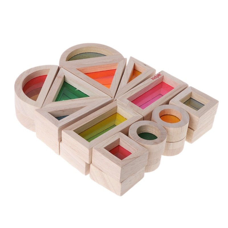 Colorful Windowed Wooden Blocks Set