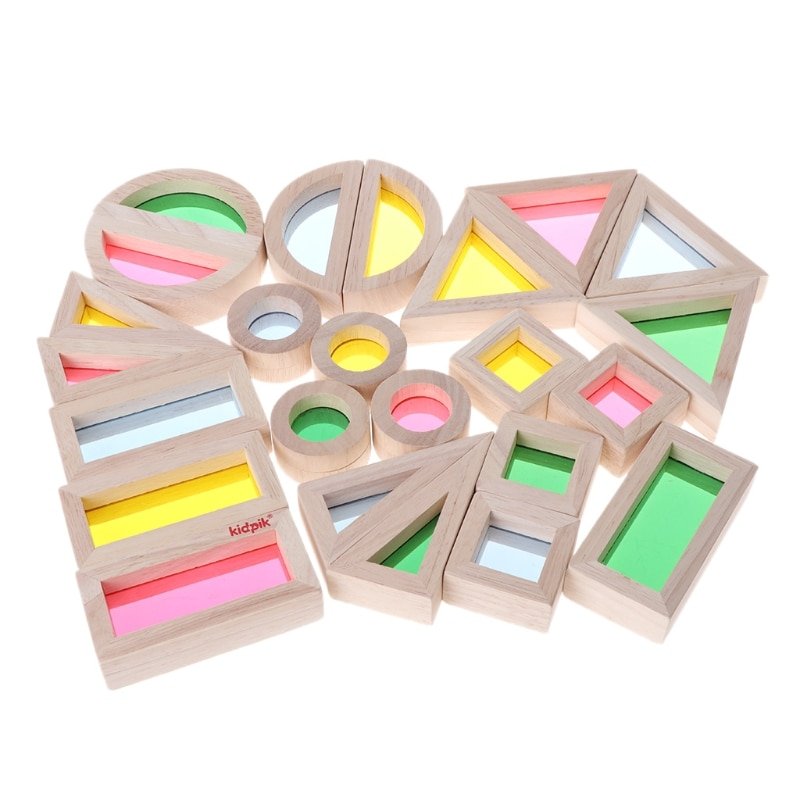 Colorful Windowed Wooden Blocks Set