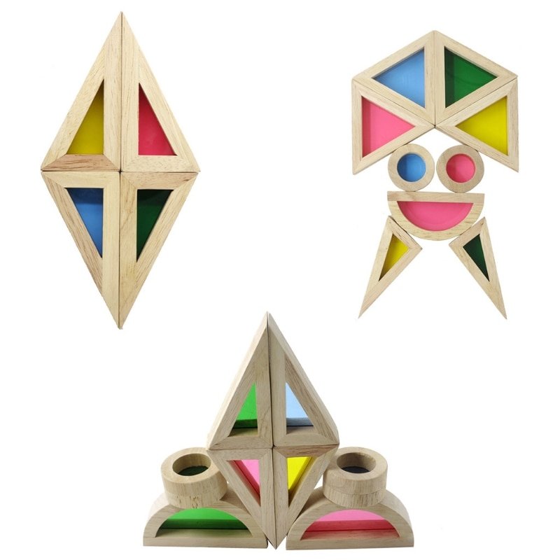 Colorful Windowed Wooden Blocks Set