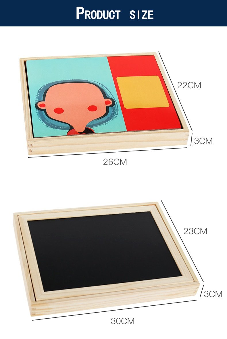 Wooden Magnetic Drawing Board Puzzle