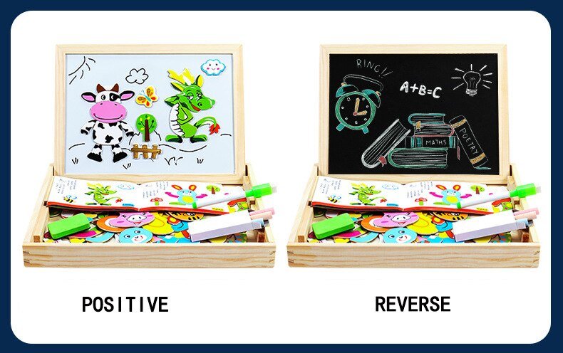 Wooden Magnetic Drawing Board Puzzle